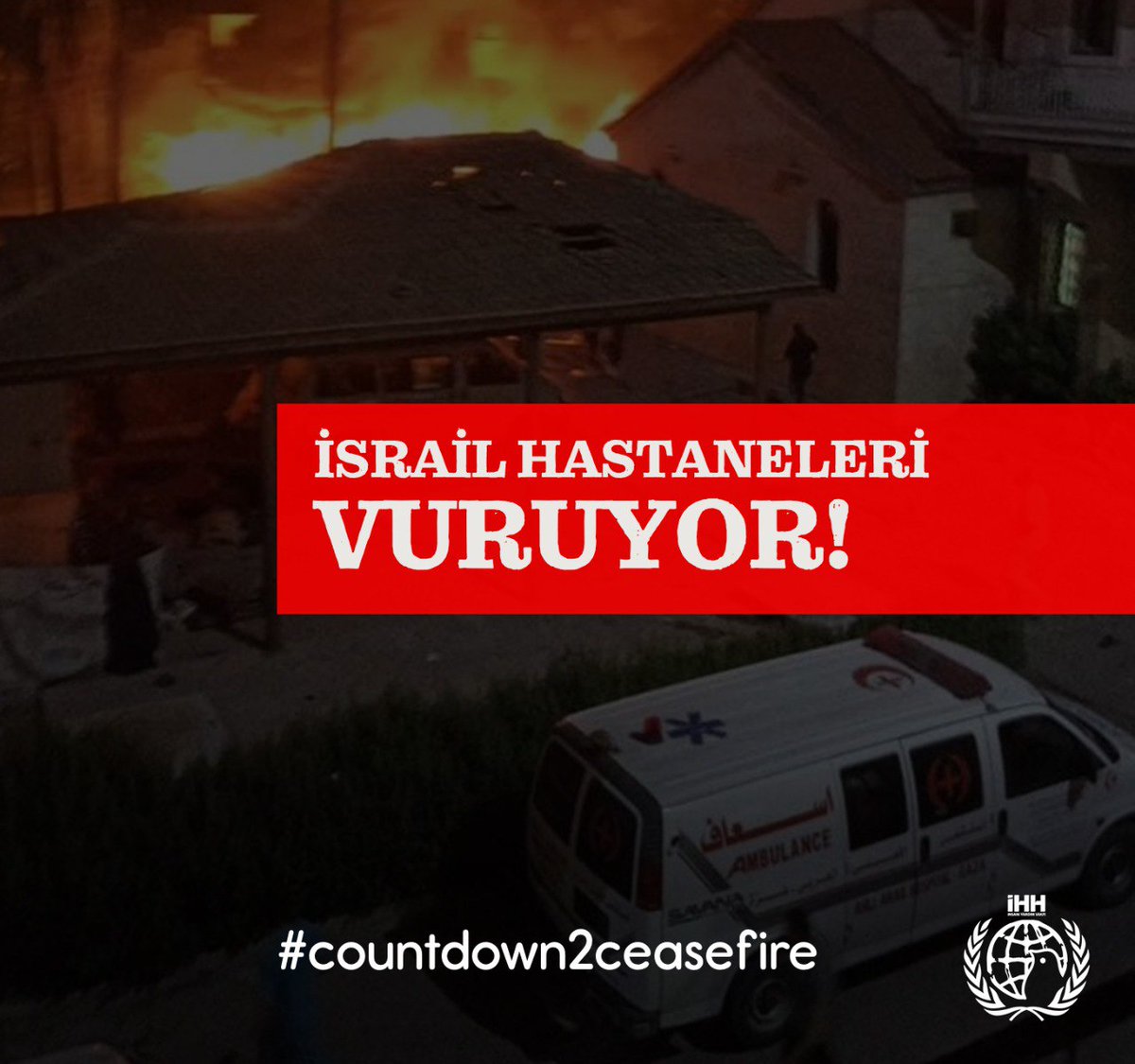 İsrail hastaneleri vuruyor!

#countdown2ceasefire