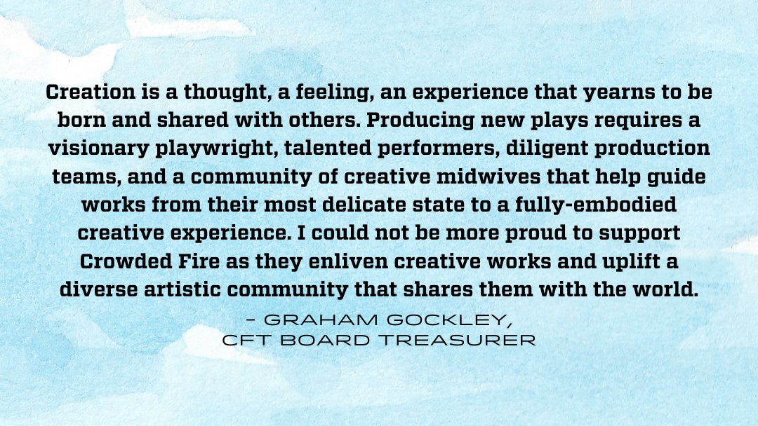 crowdedfire's tweet image. We have THE BEST Board Treasurer! Graham Gockley shares his thoughts on Creation at Crowded Fire. 

Our connection to you matters, and your support, at any size, is essential to what we are able to build for you!

Help us make our match! ⁠crowdedfire.org  ⁠