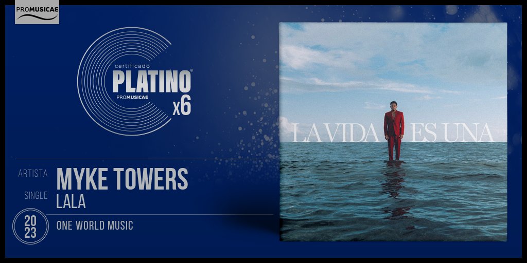 Myke Towers Charts on X: “La Falda” is certifield Gold (30.000) and “LALA”  is certifield 6xPlatinum (360.000) in Spain 🇪🇦  /  X