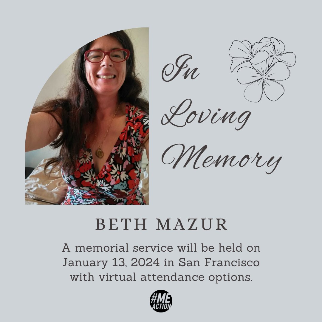 The family of Beth Mazur will be holding a memorial service for Beth on January 13, 2024 in San Francisco with remote attendance options. 

Beth touched many lives, and everyone who  wants to attend is welcome. Details will be posted once finalized.  #BethMazur