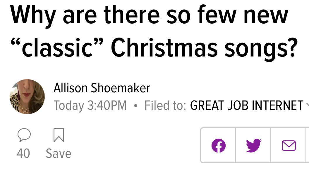 Counterpoint: we don’t need more songs about Christmas, we need more songs about winter that aren’t explicitly Christmas songs and can be listened to well into the doldrums of February.
