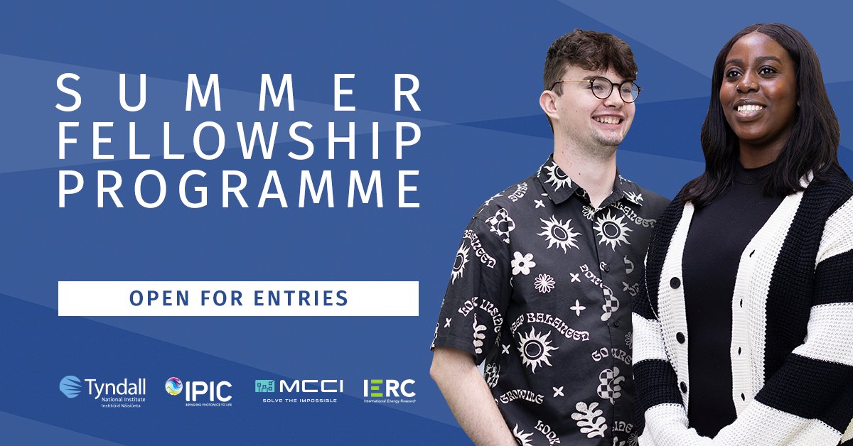 Entries are still open for our paid 2024 Summer Fellowship Programme!
In addition to #research, students also have the opportunity to learn about research commercialisation, communication & more. 
👉 Don’t miss out - bit.ly/3N4ZJu7.

@IPICIreland @MCCI_ie @IERC_Info.
