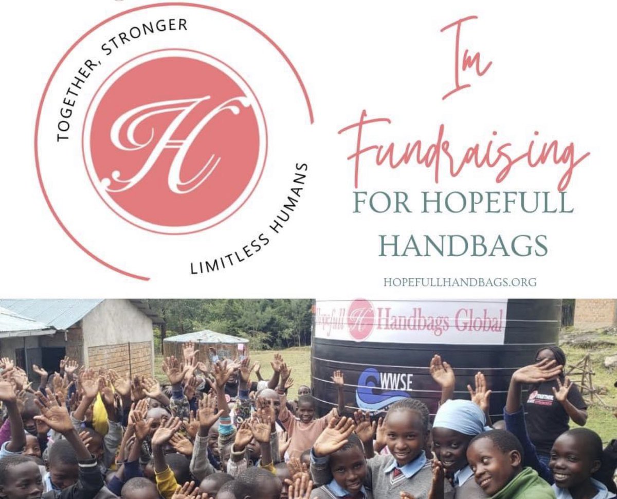 We’ve a list of no less than 40 water tank requests in Kenya.
If you want to raise your visibility, help children at schools in Kenya by providing them with clean water then please consider Hopefull Handbags Global ❤️

All you need to do is pledge to raise £150 each in the month