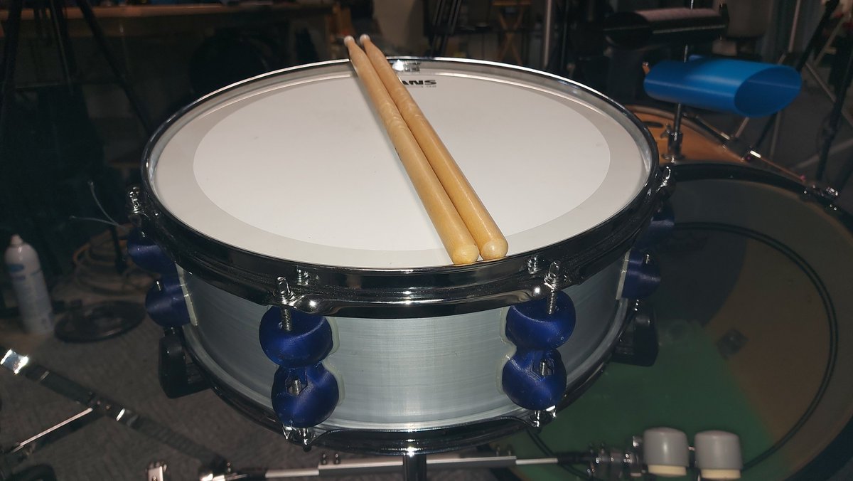 SpatialD3D's tweet photo. So in this week's mic'd testing session there were a few #Drums that stood apart from the rest IN THE ROOM. 

Recording will yield a different podium.

First place, Extra Crispy Chicken Dinner award goes to Vx-0003 "Cairo"

Very tight, very controlled, very snappy.

#3Dprinting https://t.co/UxNhnfbmEh