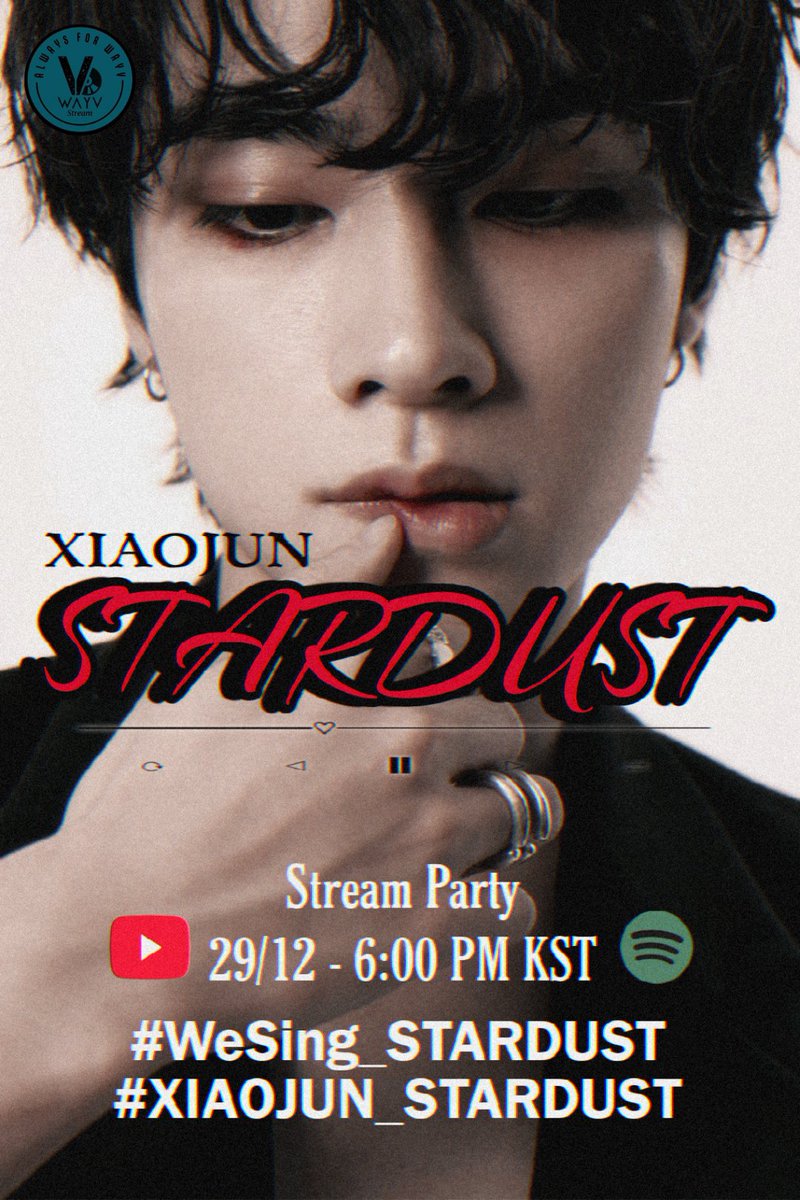 WayV_Stream's tweet image. #WESING_STARDUST 🌠
Acompáñanos este 29/12 desde las 6:00 PM KST a escuchar "Stardust" la nueva colaboración de nuestro talentoso #XIAOJUN con IMLAY 🥳

∆ 25/12 desde las:
3:00 AM 🇨🇷🇬🇹🇸🇻🇳🇮🇭🇳🇲🇽
4:00 AM 🇵🇪🇨🇴🇪🇨🇵🇦
5:00 AM 🇩🇴🇧🇴🇵🇷🇻🇪🇨🇺
6:00 AM 🇨🇱🇦🇷🇺🇾🇧🇷🇵🇾
10:00 AM 🇪🇸

🔽🔽🔽🔽🔽🔽