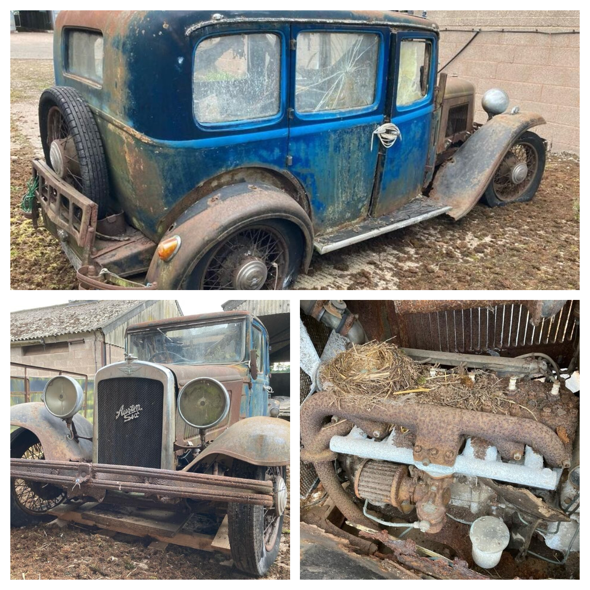 BarnFindsUK's tweet photo. Ad: Nothing says 'barn find' quite like the engine bay bird's nest on this Austin 16/6!
On eBay here -->> https://t.co/PsIEemfbdz
#BarnFind #Austin16 #ClassicCar #CarRestoration #EngineBay #CarCollector #CarLovers https://t.co/meEQdJBg49