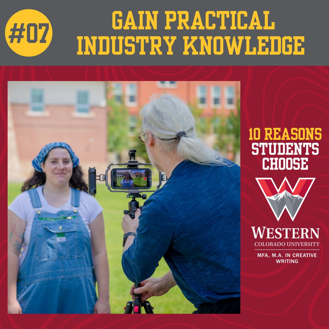 It's #Top10Tuesday!

#07: Gain Practical Industry Knowledge - We offer industry experts, 1-1 mentorship, business courses, and other opportunities for growth. Learn more: Western.edu/MFA
#WesternGPCW #amwriting #writingcommunity #writing #writerscommunity #creativewriting