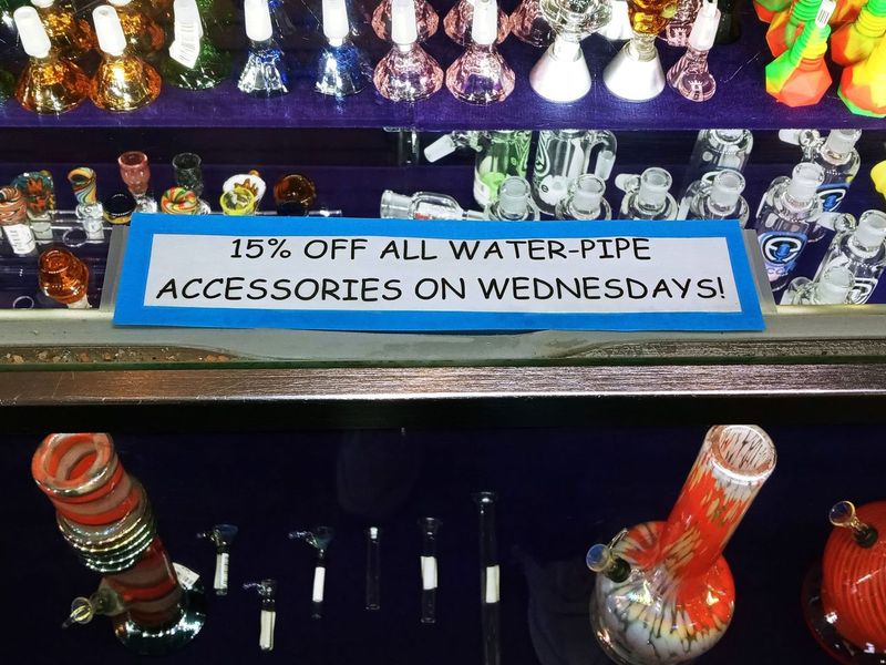If ya need a new bowl or downstem, then Wednesdays are the day for you! Come in to any Gas Pipe every Wednesday and get 15% off ALL waterpipe accessories! We call it Waterpipe Wednesdays, because alliteration is fun!

#thegaspipe #DFW #smokeshop #dealoftheday #DailyDeals