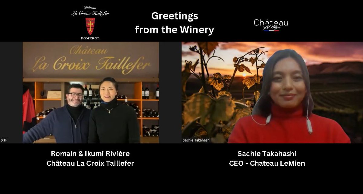 ChateauLeMien's tweet photo. 🎥 Just had an amazing chat with our first collaborator winery, Château La Croix Taillefer in Pomerol! 

🇯🇵🇫🇷🇺🇸 Stay tuned for the upcoming videos - filmed in English, French, and Japanese

🍷 You will get to know their incredibly delicious wines

Exciting times ahead! https://t.co/PKVJXEGk0d
