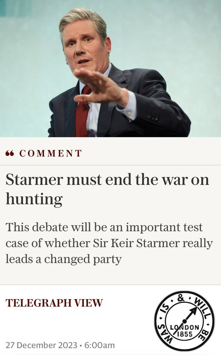 Stamer must remain firm & not give into bloodsports & hunting lobby on the false believe he will win Labour more rural votes #FoxHunting