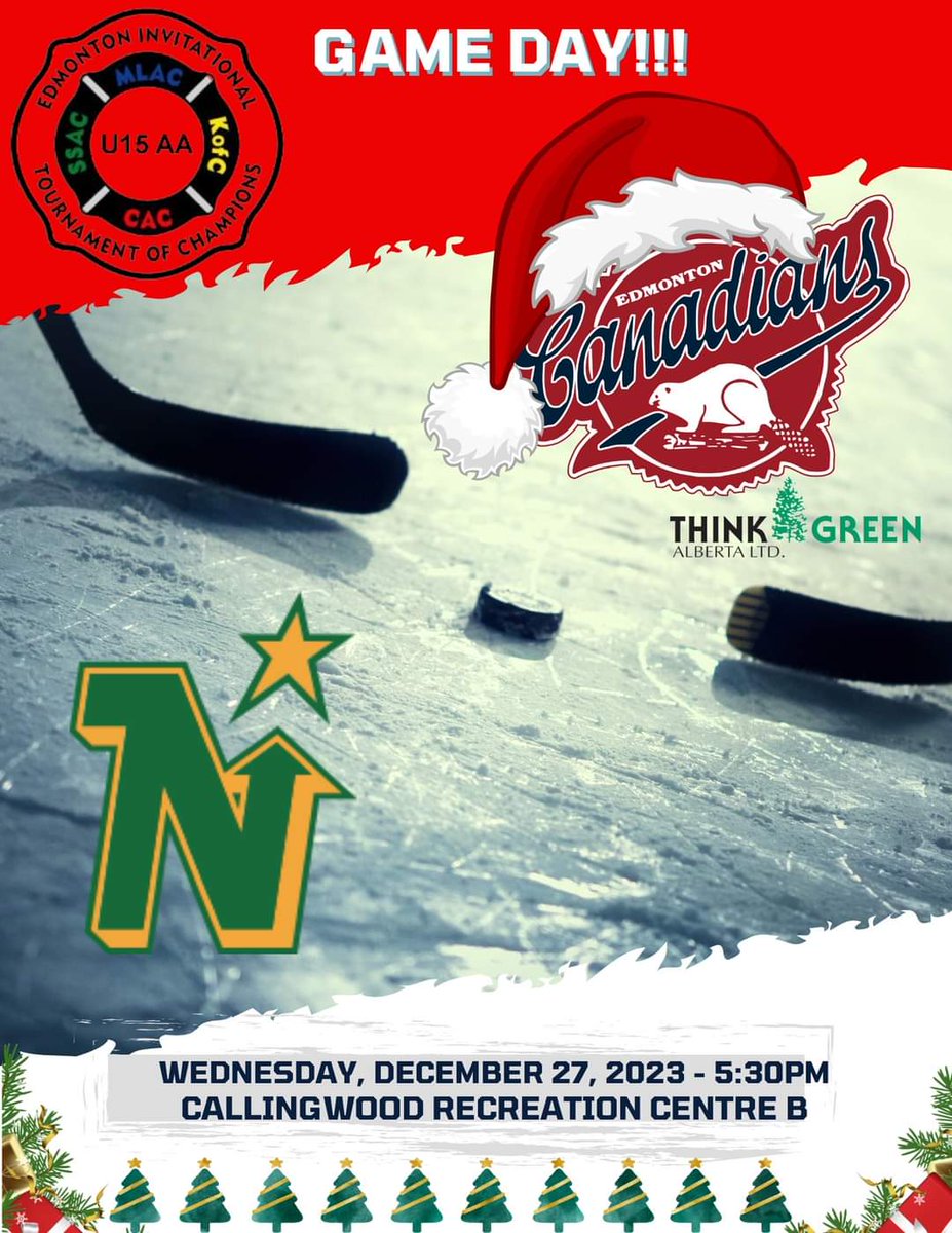 cac_hockey's tweet photo. Edmonton Invitational Tournament of Champions Game 1!!! CAC U15 AA Think Green Alberta Vs. CNHA Gold #LetsGoCAC #cacproud https://t.co/D6CVno3KFo