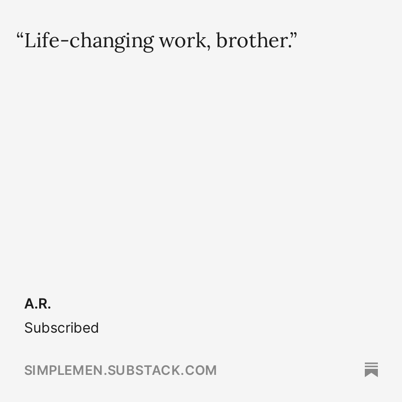 AdAeternumMedia's tweet image. Reclaim your masculinity: simplemen.substack.com