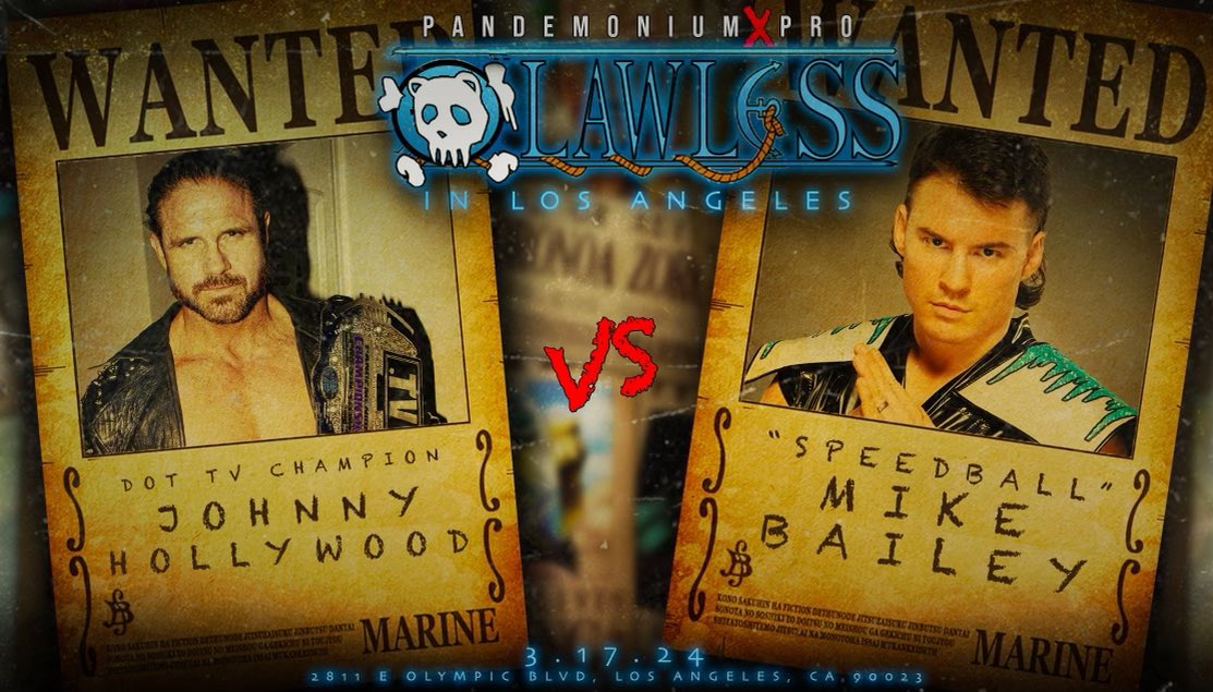 After the conclusion of Best Damn Thing! @SpeedballBailey has some unfinished business with @TheRealMorrison 😤 The Dot TV Championship will be on the line at Lawless! Who will be the winner in this first time epic match up! This is going to be so grool! I mean cool ! 😅