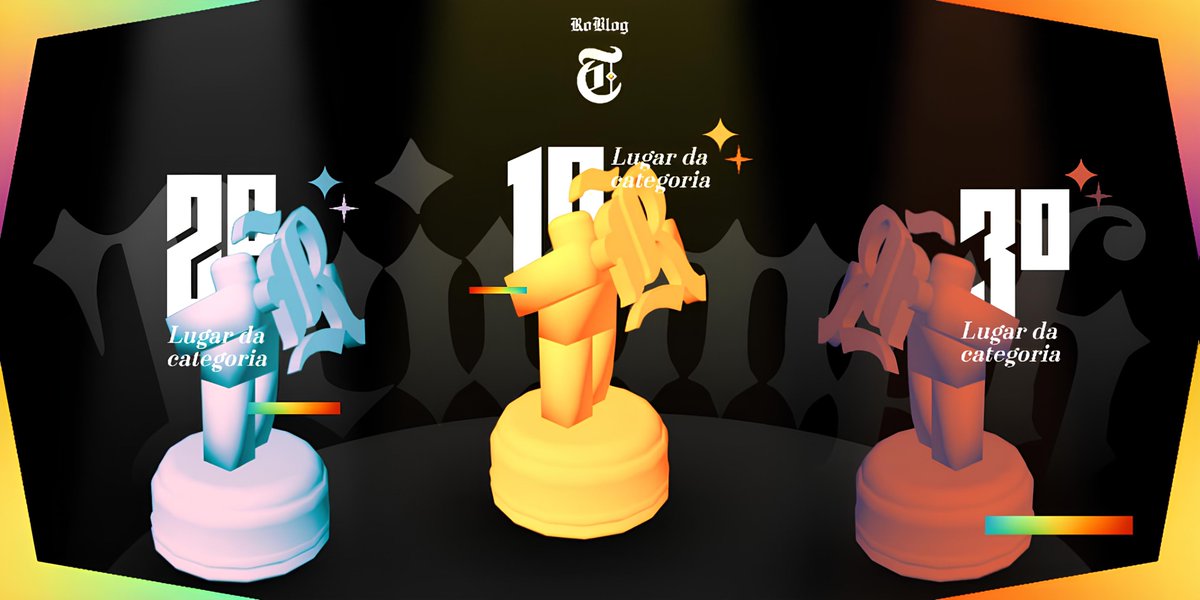 Roblog_'s tweet image. RoBlog TRIUMPH ⚡️
Os VENCEDORES de cada categoria do RoBlog TRIUNPH ganhará UM TROFÉU como um Acessório de Avatar para sua conta no #Roblox!
Em cada dia, será revelado uma nova categoria com 5 NOMINADOS, em que 1 DELES SERÁ VOCÊ QUE VAI ESCOLHER... 🏆
Será revelado uma por dia