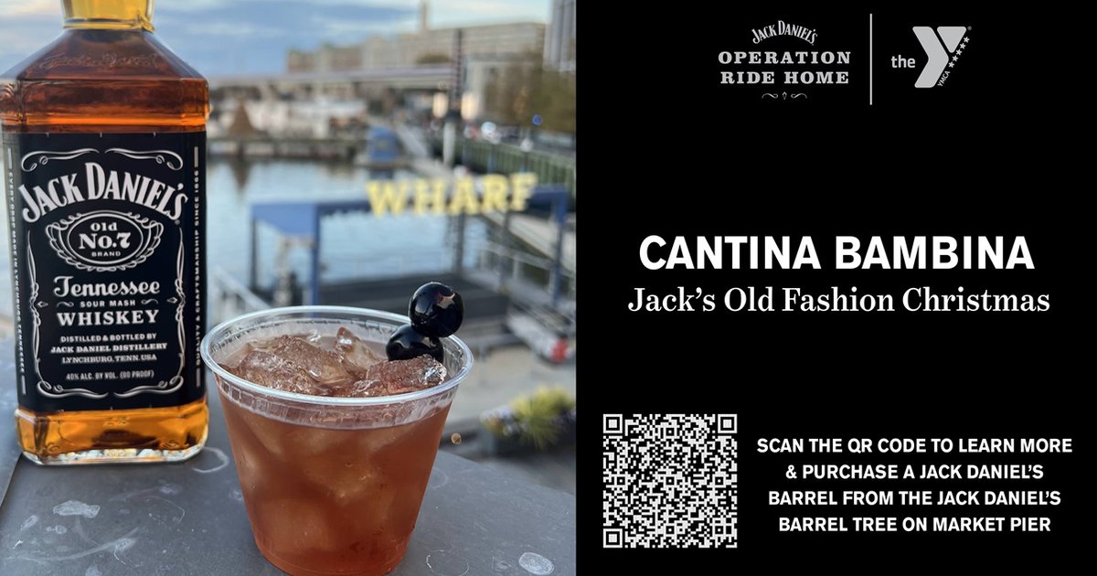 TheWharfDC's tweet photo. Christmas may be over, but @cantina_bambina's "Jack's Old Fashion Christmas" cocktail is still available! Made with @JackDaniels_US, Pomegranate Molasses & Angostura Bitters, the drink supports #OperationRideHome, a program that helps bring military members home for the holidays. https://t.co/j20KRqZsJE