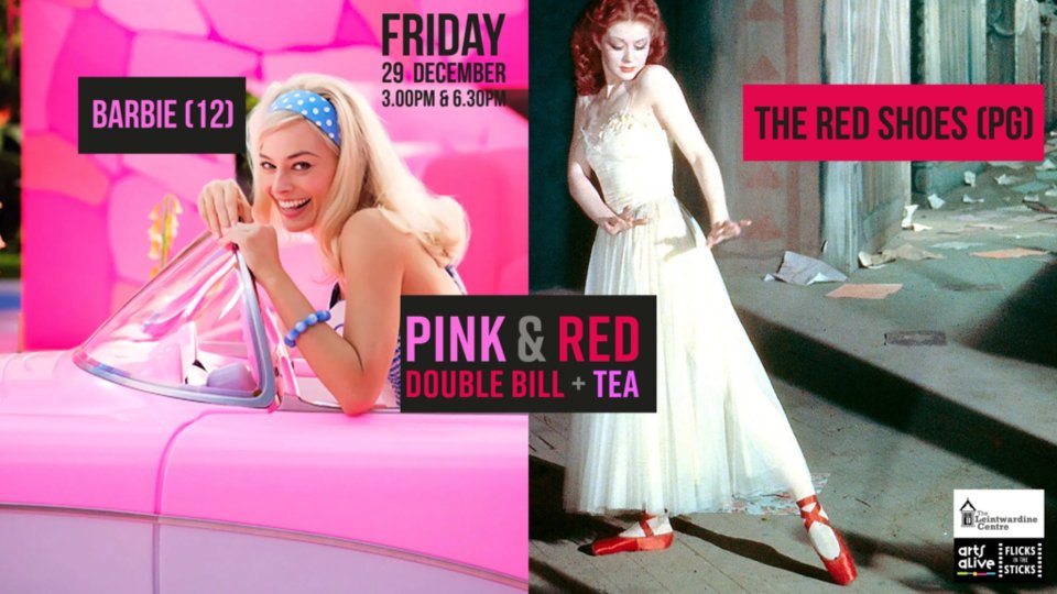 MidlandsMovies's tweet photo. A unique Pink &amp; Red double-bill combo event takes place at Leintwardine Community Centre on Fri 29 December with Barbie (2023) &amp; The Red Shoes (1948)

Dress in pink or red (optional) + there's a life-size Barbie Box for photo opportunities too! @leintcent

https://t.co/HaIra4BYXW https://t.co/B1I5YoUAWI