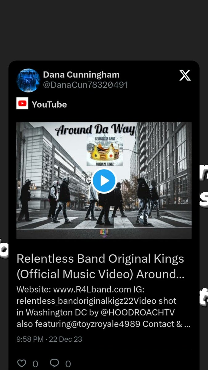 DanaCun78320491's tweet photo. The smash New video hit Around Da Way from @relentless16215 https://t.co/ESE4ldAMJ9