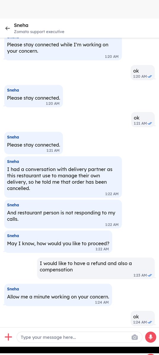 nadeemnaser's tweet photo. @zomatocare @zomato I've ordered food &amp; I've been waiting with the status that the food is being prepared,&amp; upon calling the restaurant tells me that they cannot fulfill the order.still the order is in being prepared status,being a gold membership customer,I must be compensated https://t.co/rC03Ti21nH