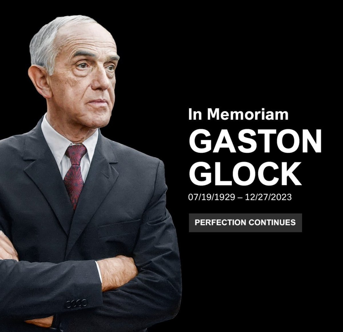 usafirearm's tweet photo. Gaston Glock was a Gamechanger, well before that was just an overly used word in advertising. https://t.co/OriYzbDmb9