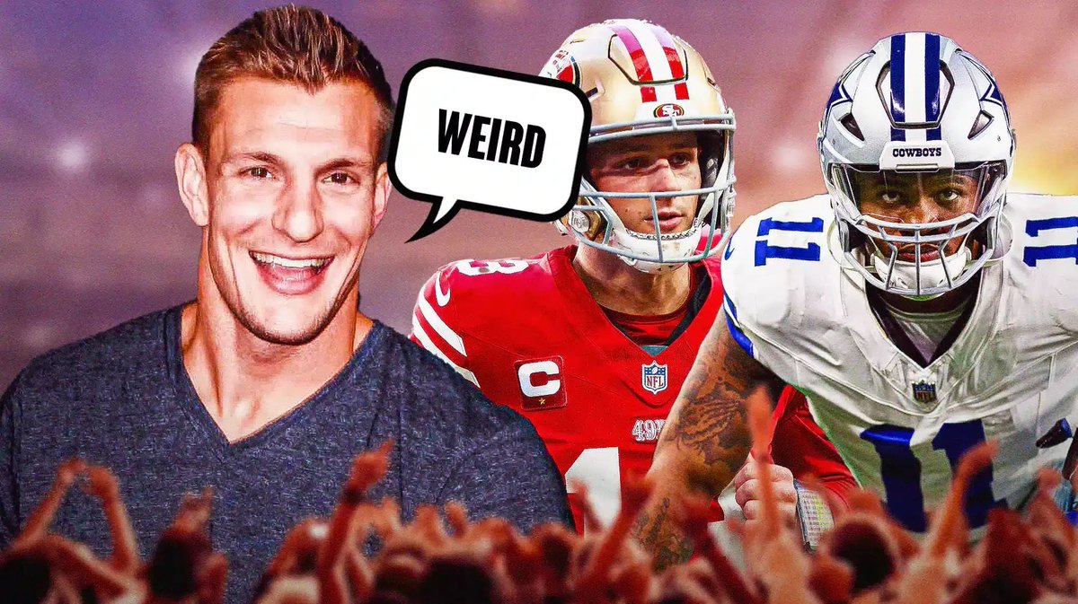 49ersSportsTalk's tweet photo. “Losers focus on winners and winners focus on winning.” - #NFL Legendary TE Rob Gronkowski on Micah Parsons tweet about Brock Purdy. 👀😳😳😳

📸: @ClutchPoints | #49ers | #Cowboys https://t.co/9lYzmtusMY
