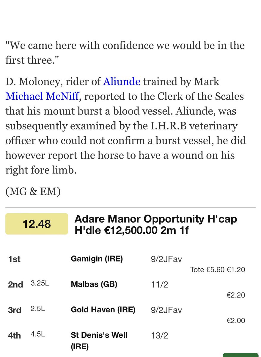 Great to get a double yesterday at Down Royal on Boxing Day with Gamagin winning the 12:48 and Eagle Terrace winning the 1:58 congratulations to all connections and staff.