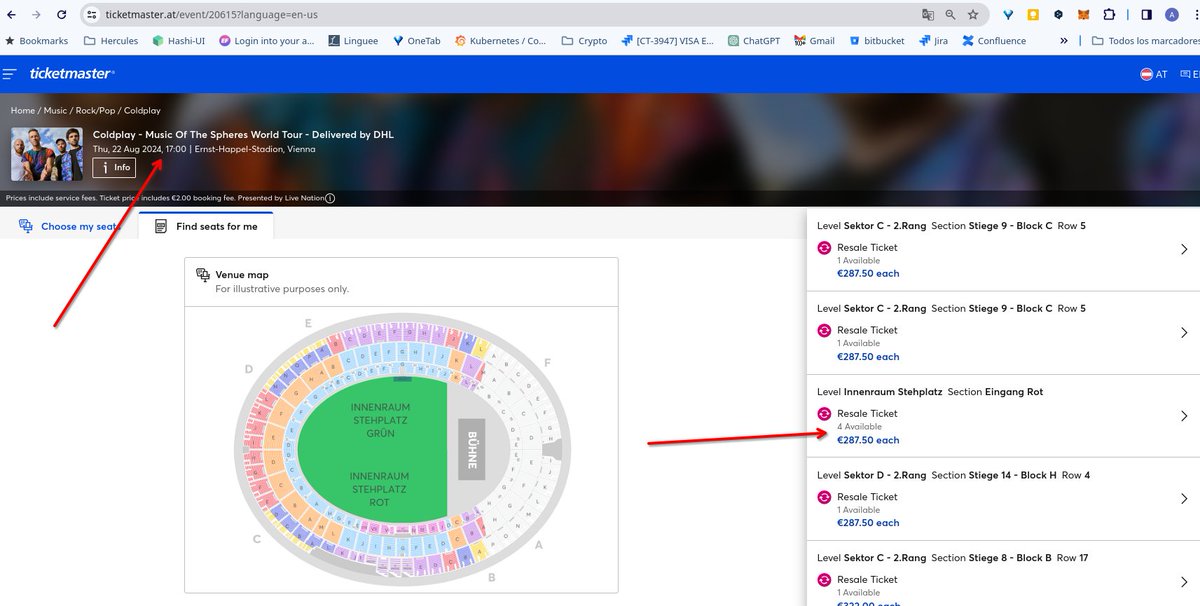 acannno's tweet photo. @vienna I'm selling 4 tickets at an unbeatable price because we can't go to the Coldplay - Music Of The Spheres World Tour concert in Vienna on Thu, 22 Aug 2024, 17:00. They can be purchased directly on Ticketmaster. https://t.co/IjgufcailF