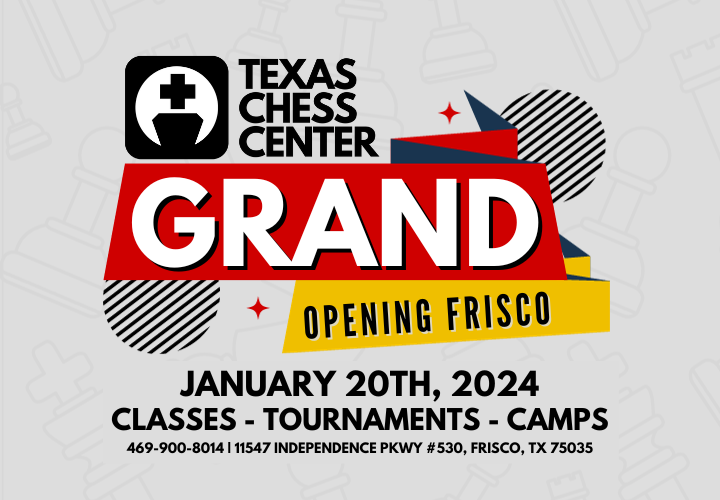 TXChessCenter's tweet photo. Hope everyone had an amazing Christmas and holiday season! As your present from all of us here at TCC we're gifting you a whole new Texas Chess Center location!
#txchesscenter #ajedreztime #chessfun #chessfunny #chessmemes #ajedrez #texaschesscenter #chess #chessplayers https://t.co/Ak4bKn3H8T