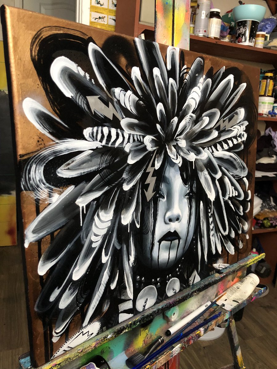 fin89fin89's tweet photo. A quick 16x20 inch painting 🖼️
#Indigenous #fin89 #NativeAmerican #powwow https://t.co/eRBmMEGdIO