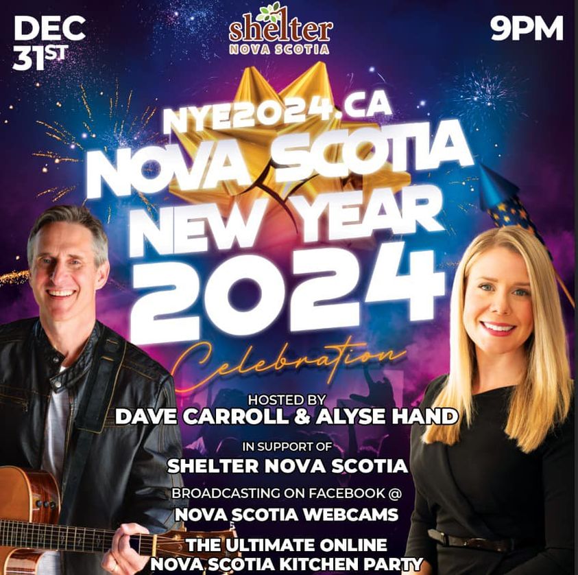 What are you doing New Years Eve? Hope you'll join @AlyseHand & myself for a show in support of @ShelterNS. Tune in Live on New Year's Eve at facebook.com/novascotiawebc… & on YouTube by searching Nova Scotia New Years Eve 2024. Donations can be made now at NYE2024.ca.