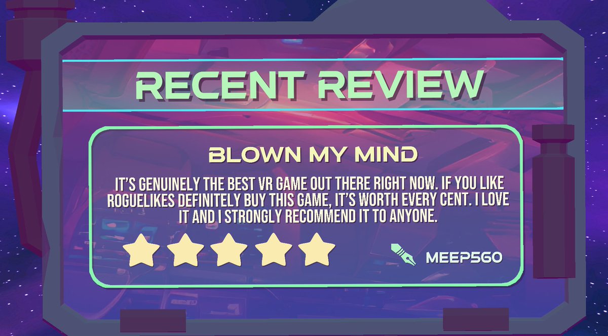 RogueVr's tweet photo. Thanks for the great review dude!
#rogueascentvr #roguelike #vrgaming https://t.co/4MeB3W2g27