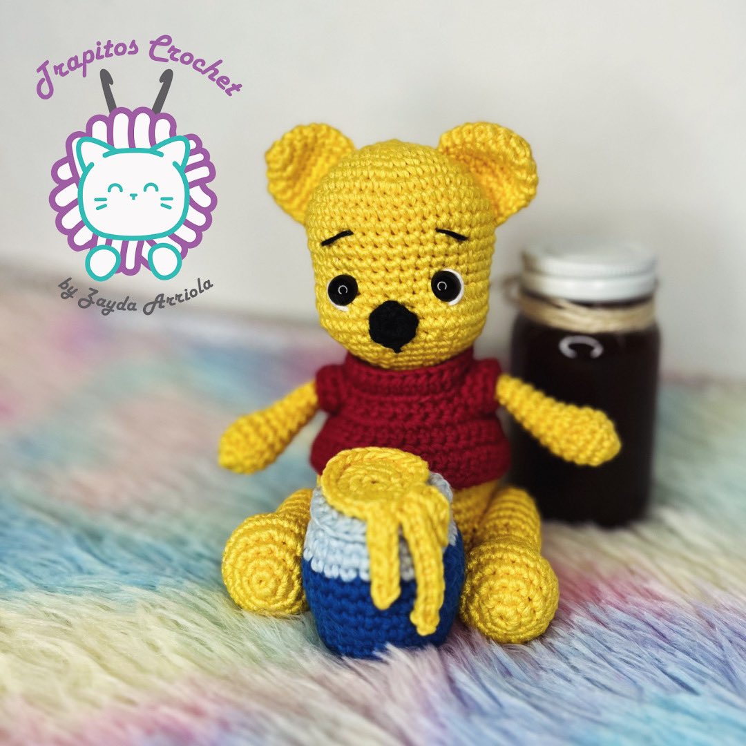 Zaydy's tweet photo. Winnie Pooh elaborado por Trapitos Crochet by Zayda Arriola https://t.co/DqneAtGTga