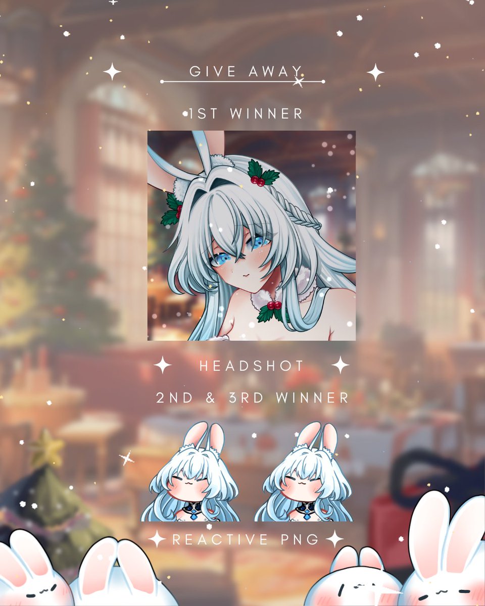 Merry Christmas &amp; happy holiday for everyone I have a small gift for a lucky 3 from me in a form of giveaway!   

🩶Follow ♡  
🩵Like &amp; retweet ↻ 
💙Comment your Character ref.

#Giveaway #ArtGiveaway #ENVtuber