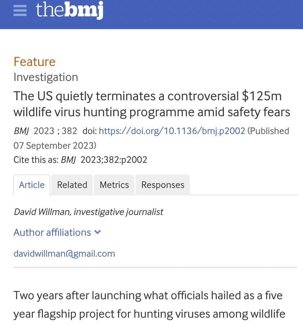 The lab leak discourse has probably already succeeded in cancelling Deep VZN. An absurdly dangerous project where they would go and seek out the viruses most able to cause pandemics in humans. This alone makes it a debate that has achieved more than most others.