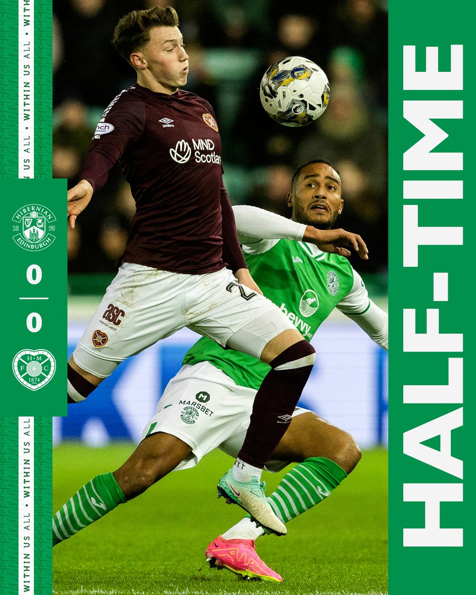 Level at the break here at Easter Road.