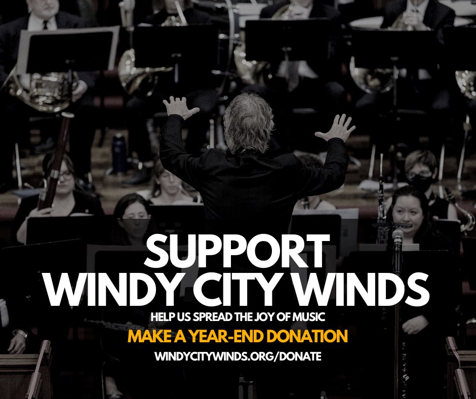 winds_city's tweet photo. Help us continue spreading the joy of music! Consider making a year-end, tax-deductible donation to Windy City Winds. Your contribution helps us bring music to Chicago neighborhoods!

Donate now: https://t.co/Nm2fXF16N0 https://t.co/bsp3jxEBva