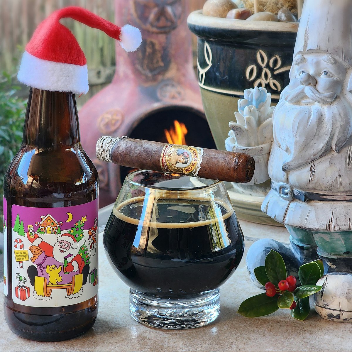 Last day on holiday so I decided to drop this bomb... Prairie Artisan Ales, Christmas Bomb, that is. 🎅🎄🍺💥 #CraftBeer & #cigar Merry & Bright, cheers 🍻