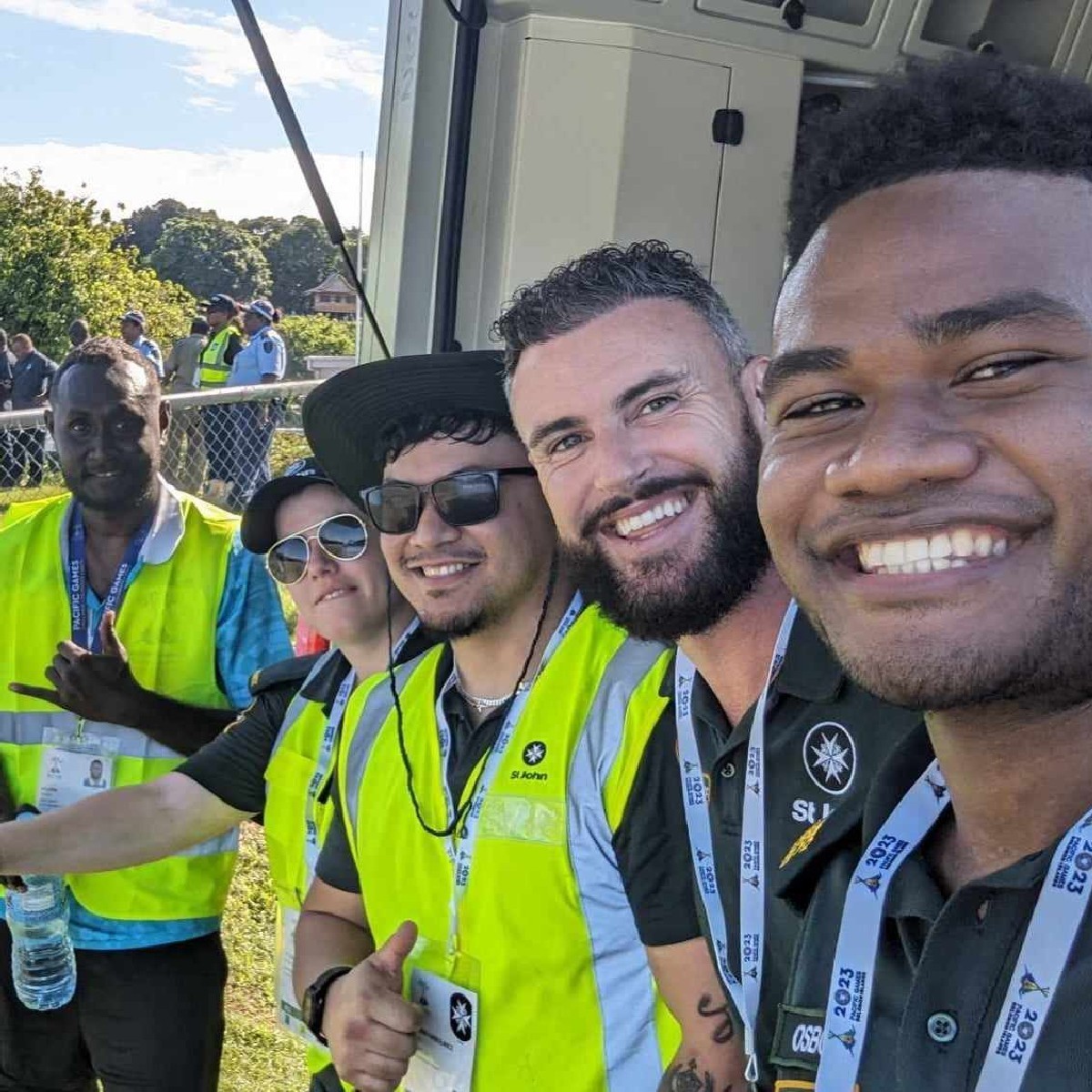 #Throwback to when we made friends with St John Solomon Islands at the Pacific Games 😊 @StJohnINTL #StJohn #Sol23 #Events #Sport #TBT