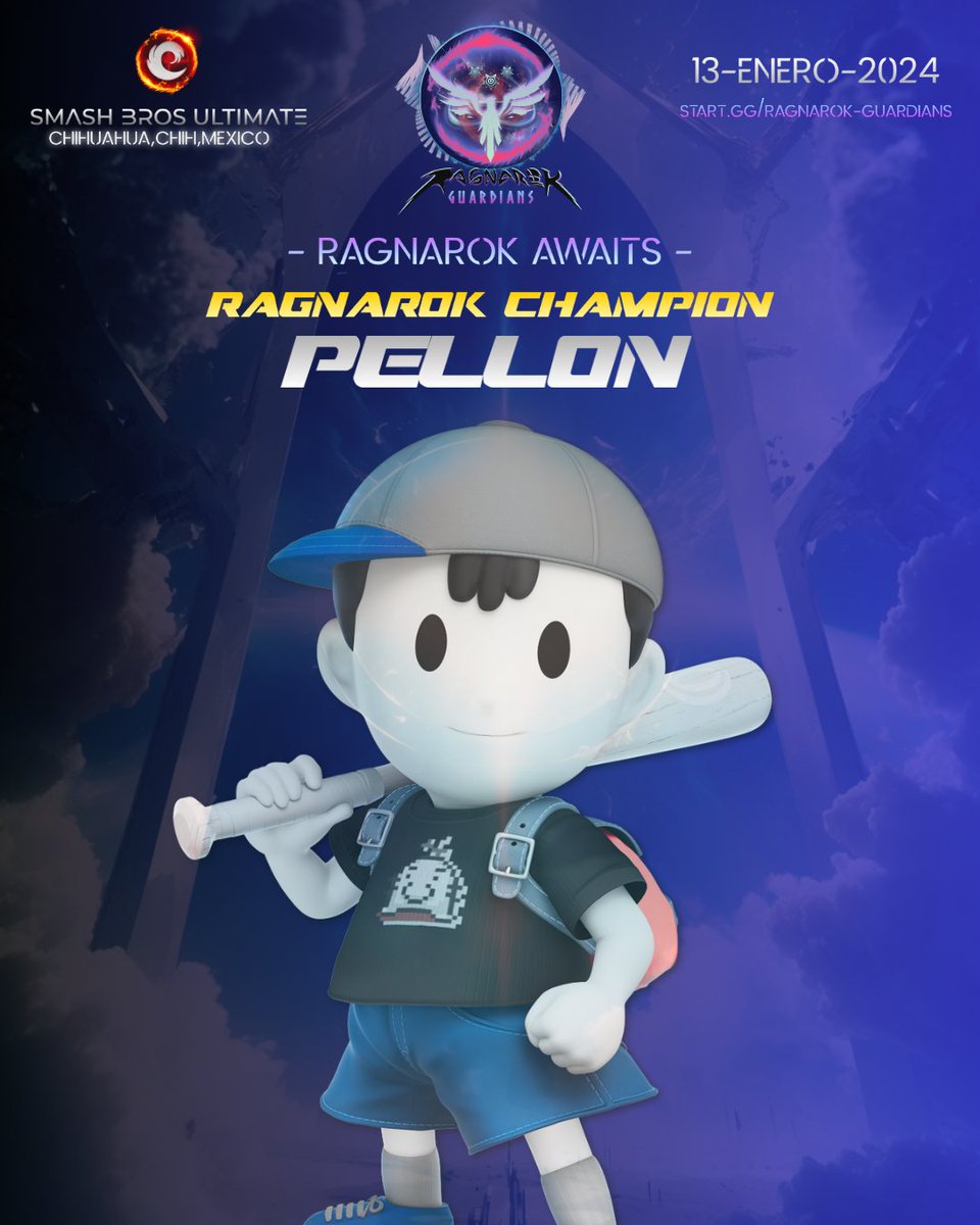 Pellon, el campeón de Ragnarok Requiem vuelve a Chihuahua a reclamar su trono... ¿lo conseguirá?
Ven y averígualo este 13 de Enero en las instalaciones de la UTCH Cantera.
¿Estás listo? Es hora de entrenar...

Inscripciones aquí 
start.gg/tournament/rag…