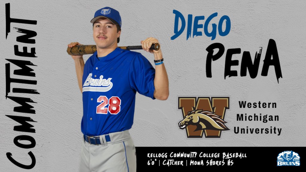 ⚾️🐻🔥 Time to #Reign

Congrats to Diego Pena on his commitment to the @MACSports’ Western Michigan University Baseball.

Last season Diego was Honorable Mention All-Western Conf. as well as Academic All-MCCAA and All-Conference. #NextLevelBruins #BruCru @BaseballKellogg