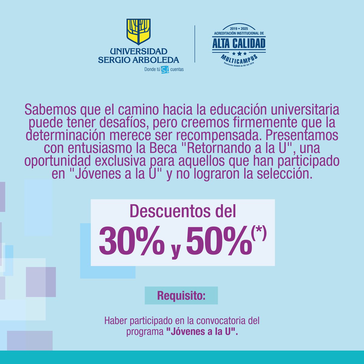 USergioArboleda's tweet photo. La Sergio continúa trabajando para que en 2024 más jóvenes ingresen a la universidad. 🎓 
Comparte esta información y ayúdanos a que más colombianos accedan a la educación superior. ✏️ https://t.co/KtatsgLABj