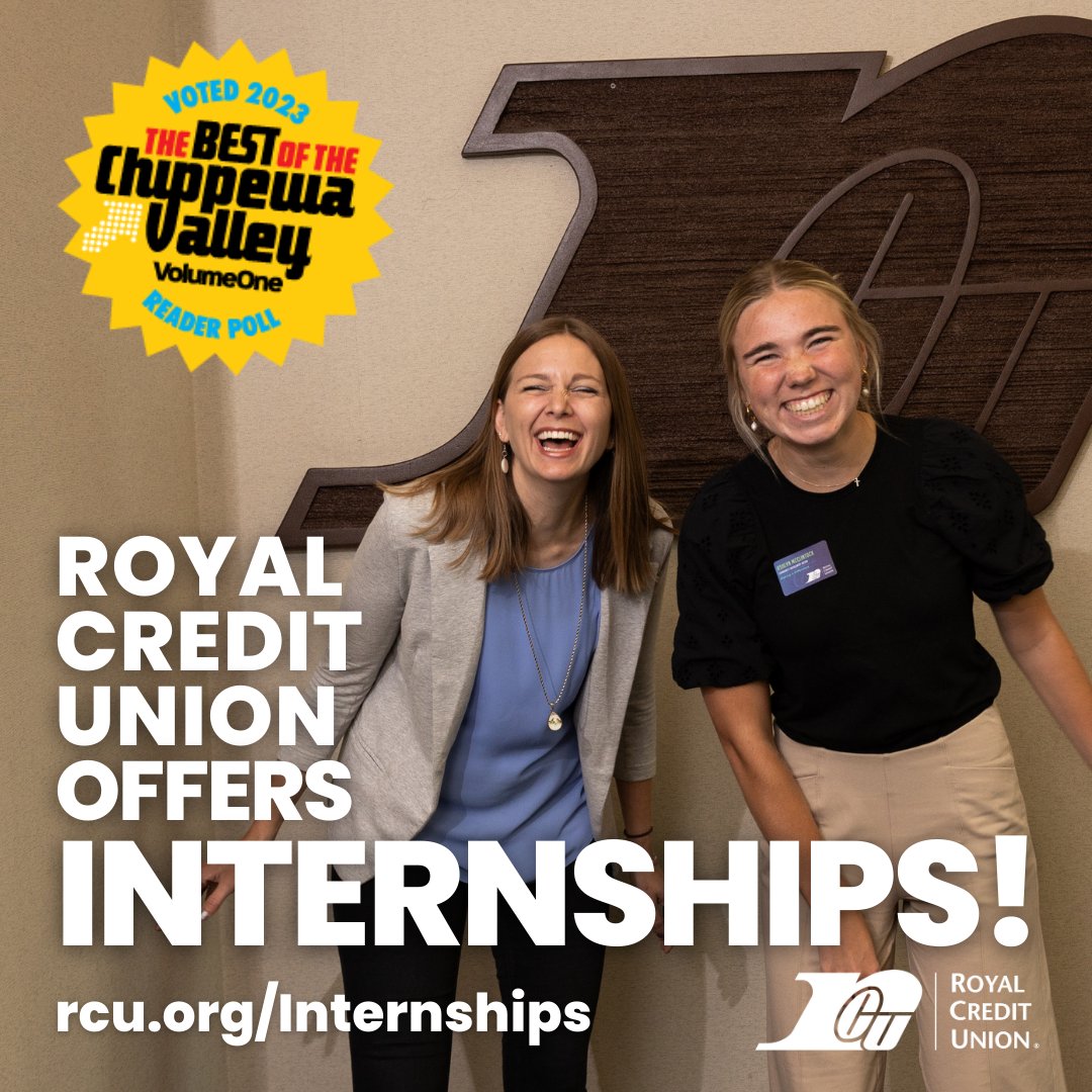 Interns at Royal Credit Union gain a competitive advantage on future job applications and the experience needed to make informed career decisions! Learn about our open positions at rcu.org/Internships. Equal Opportunity Employer.