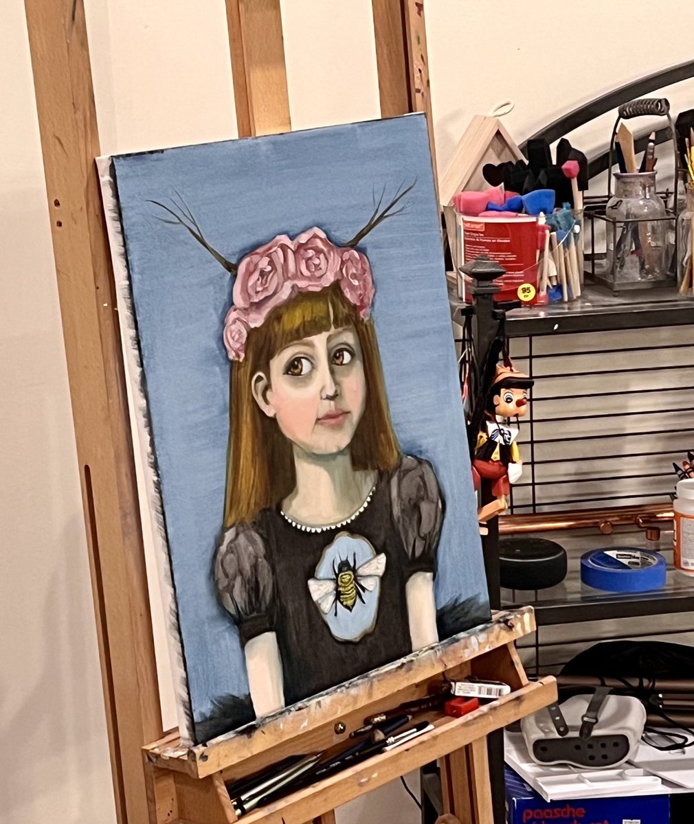 If you avoid your easel for too long, your work-in-progress will give you the side-eye.
