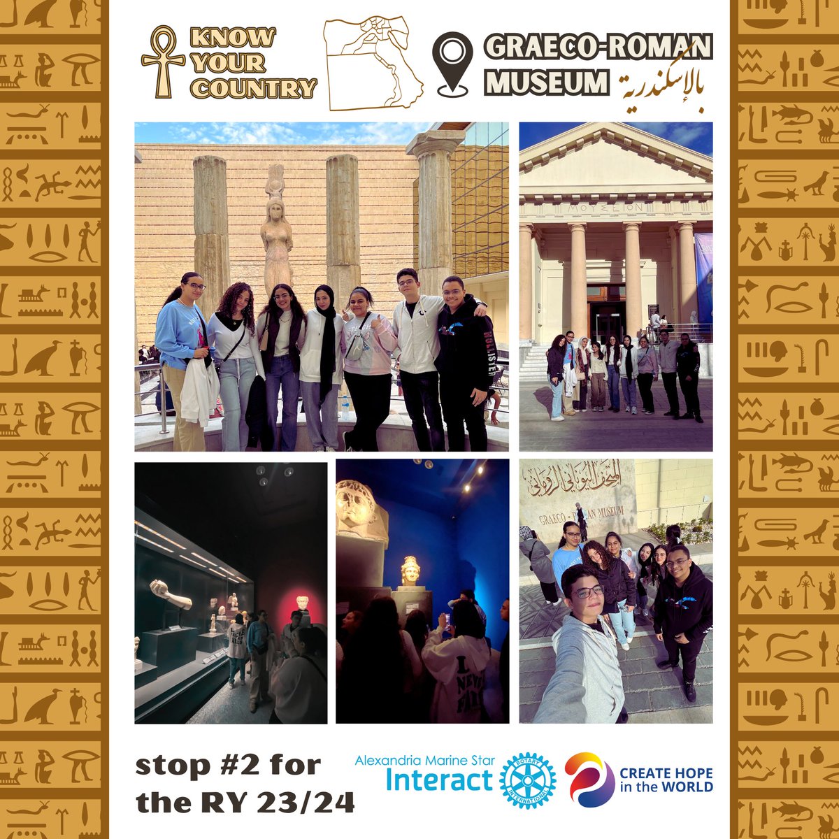 InteractMarine's tweet photo. -The Second destination was the Alexandria National Museum where we got to know all the eras that passed in Alexandria.

-The third destination we went to the Graeco Roman Museum where we got exposed to one of the best eras of ancient Alexandria https://t.co/Isxuu0Vl2H