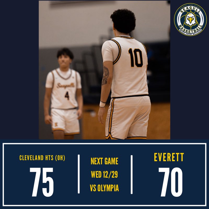 Everett Seagulls Boys Basketball (@seagullhoops) on Twitter photo A disastrous 3rd qtr was followed by a valiant 4th qtr effort where we erased a 22 pt deficit and miss a game-tying 3 with 30 secs to go.
<a href="/_IsaiahWhite/">Isaiah White</a> - 30 pts w/ 4 3s
<a href="/TyBloomfield1/">Ty Bloomfield</a> - 20 points w/ 4 3s
Back at it tomorrow vs a talented Olympia team! #UnitedAsOne A disastrous 3rd qtr was followed by a valiant 4th qtr effort where we erased a 22 pt deficit and miss a game-tying 3 with 30 secs to go.
<a href="/_IsaiahWhite/">Isaiah White</a> - 30 pts w/ 4 3s
<a href="/TyBloomfield1/">Ty Bloomfield</a> - 20 points w/ 4 3s
Back at it tomorrow vs a talented Olympia team! #UnitedAsOne