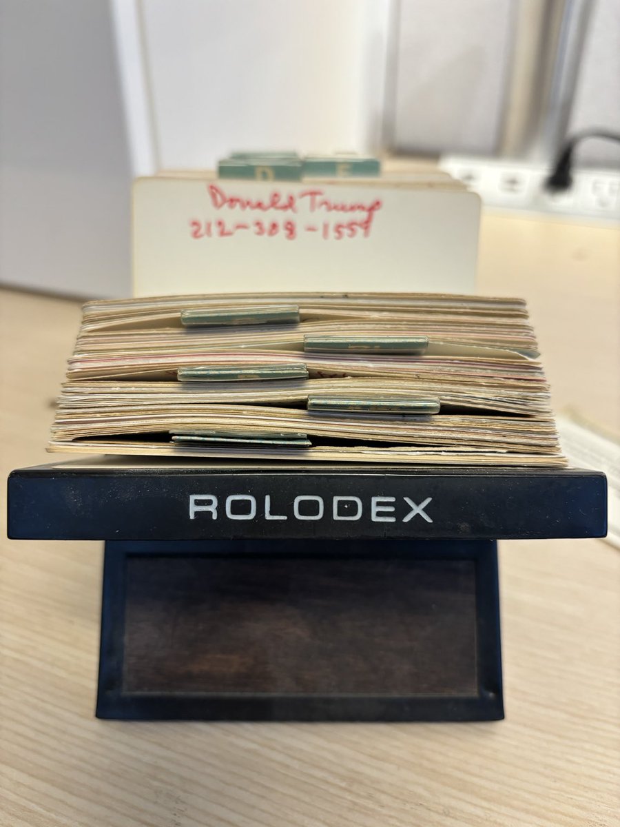 The final flip through the old Rolodex, which came with me through six newsrooms at the Miami Herald, two at The Washington Post and one foreign bureau too. That Trump card dates from my first interview with him, in 1983. —30–