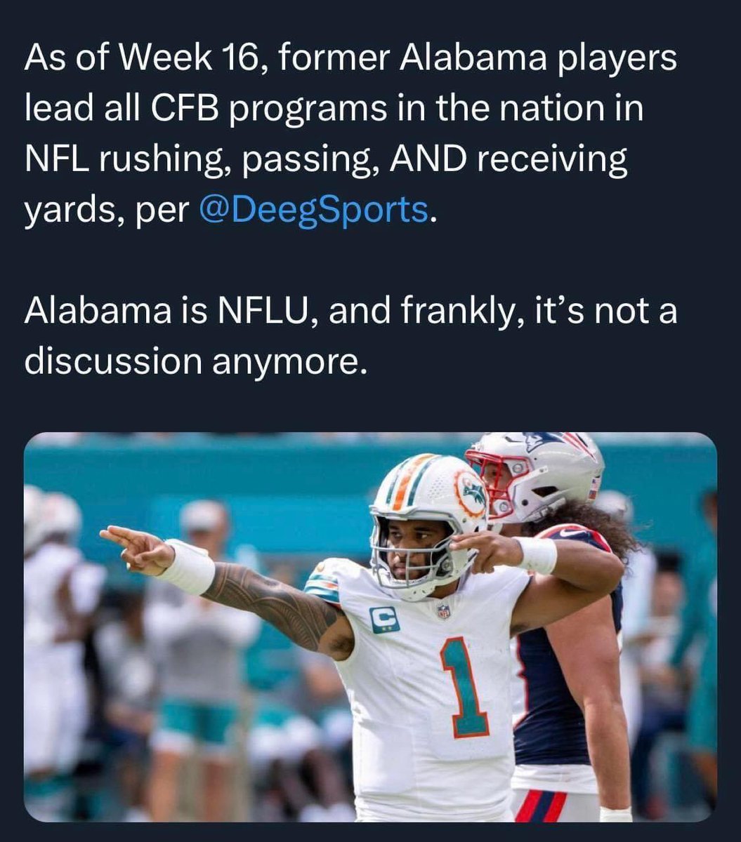 It’s a fact at this point Bama is NFLU!!! #RollTide