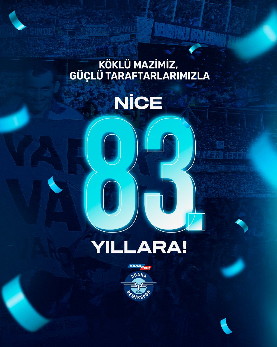 ⭐ Şeref ve mücadele dolu 83 yıl! 

#AdanaDemirspor83Yaşında! 💙