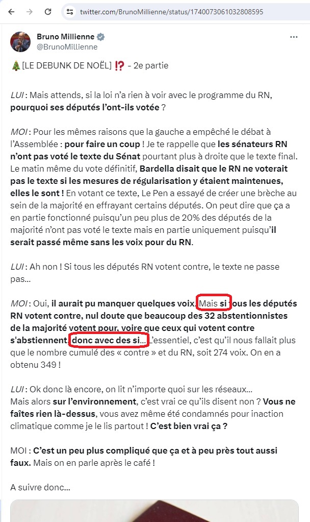 DebunkersD's tweet photo. 1)Le type arrive à se contredire en deux phrases. En disant "Et si" puis en commençant la deuxième "avec des "si""
2)Si CA c'est un debunkage alors les complotistes ont complètement gagné. 
La commission #Bronner a vraiment mal fait son taf! 😂
@BrunoMillienne #GloubiBoulga https://t.co/isf7xlVFWX