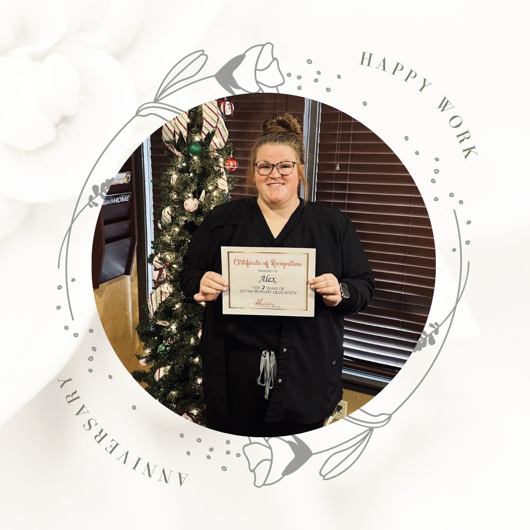 Higginbotham_fd's tweet image. Celebrating Alex&apos;s two years of dedication to HFD and making every day count! Looking forward to many more years of her commitment to healthy smiles! 🦷✨ #WorkAnniversary #DentalFamily #TwoYearsAndCounting