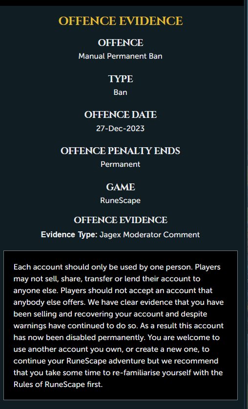 Gabriel82379075's tweet photo. This is the offense @JagexSupport @JagexTwisted @JagexAsh I don’t understand how I’ve used one IP I haven’t sold it https://t.co/tWOcVjmC82